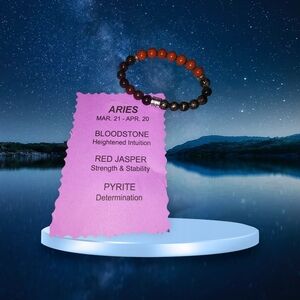Zodiac - Aries Bracelet Natural Gemstones